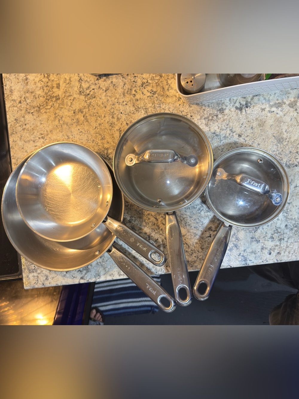 T-fal Stainless Steel Saucepan Set - Brushed Silver